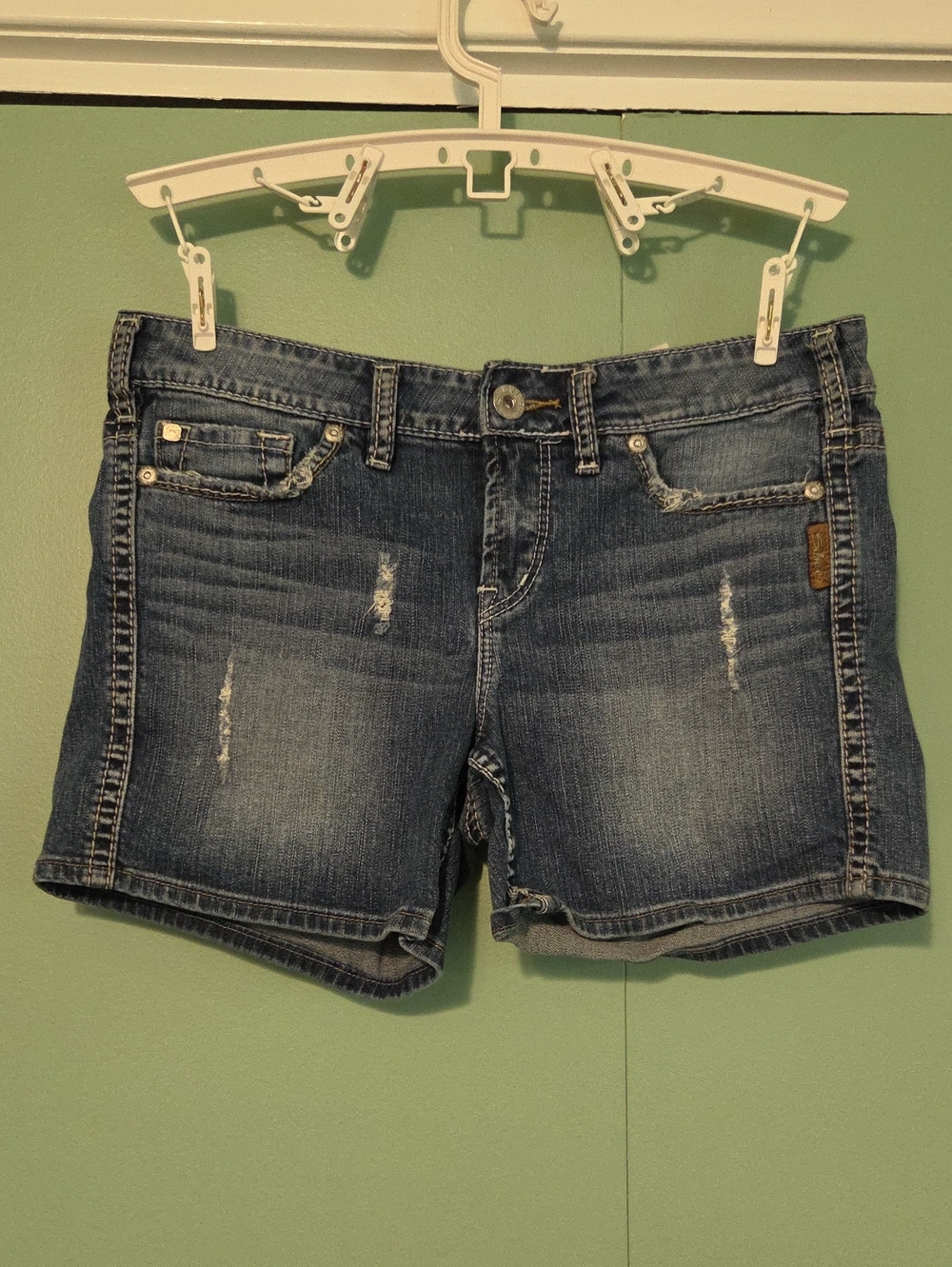 Y2k Silver Jeans Frances Denim Short Size 29